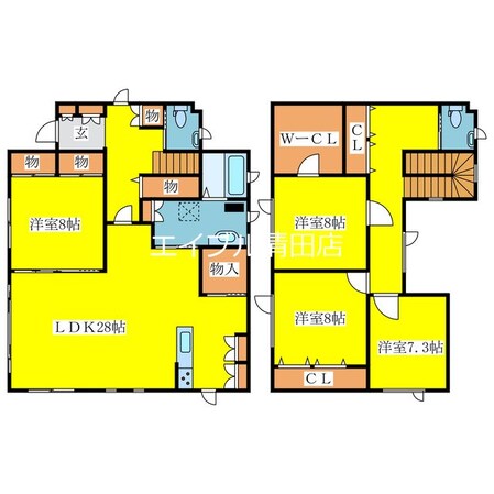 清田8-2戸建の物件間取画像